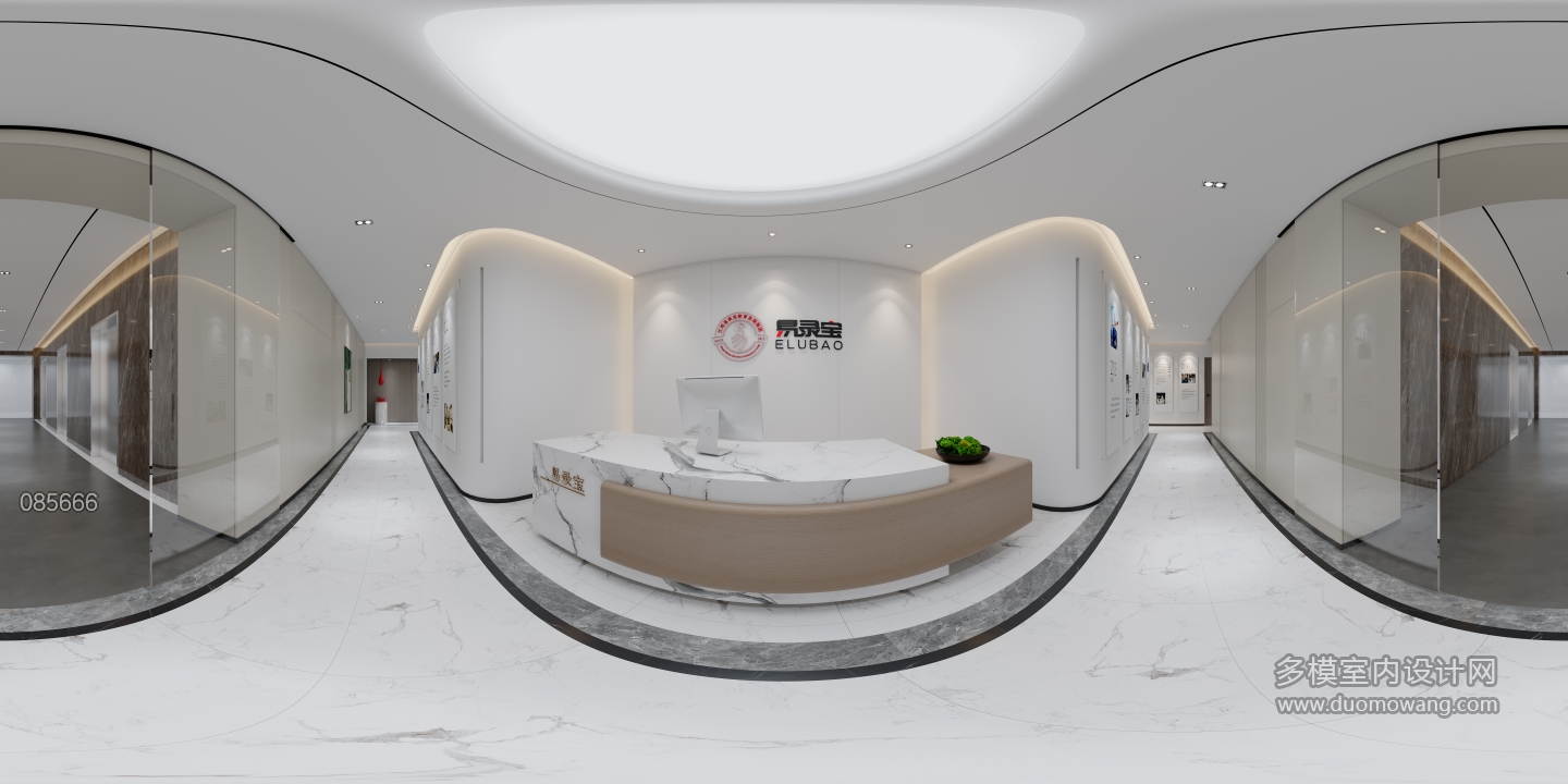 现代办公前台全景