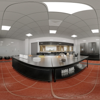 现代办公宿舍楼厨房全景