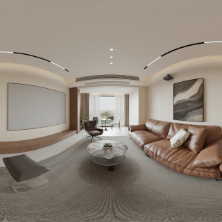 现代 意式 客餐厅 全景