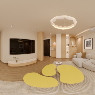 原木风全景客厅