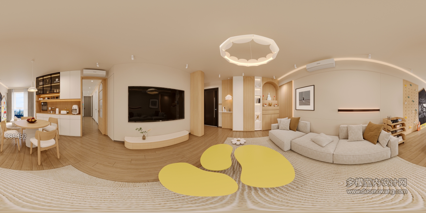 原木风全景客厅