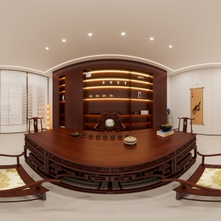 新中式茶室全景