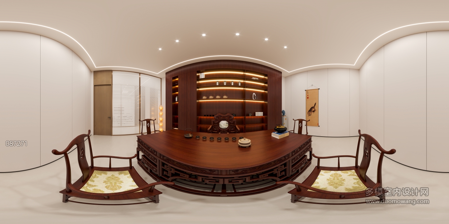 新中式茶室全景