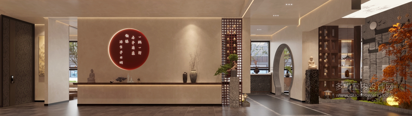 新中式会所室内走廊
