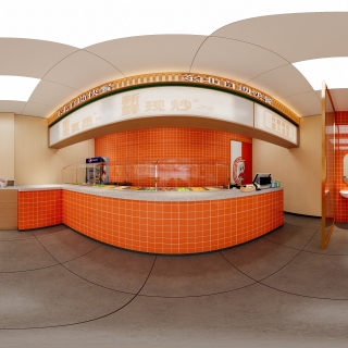 现代快餐店全景