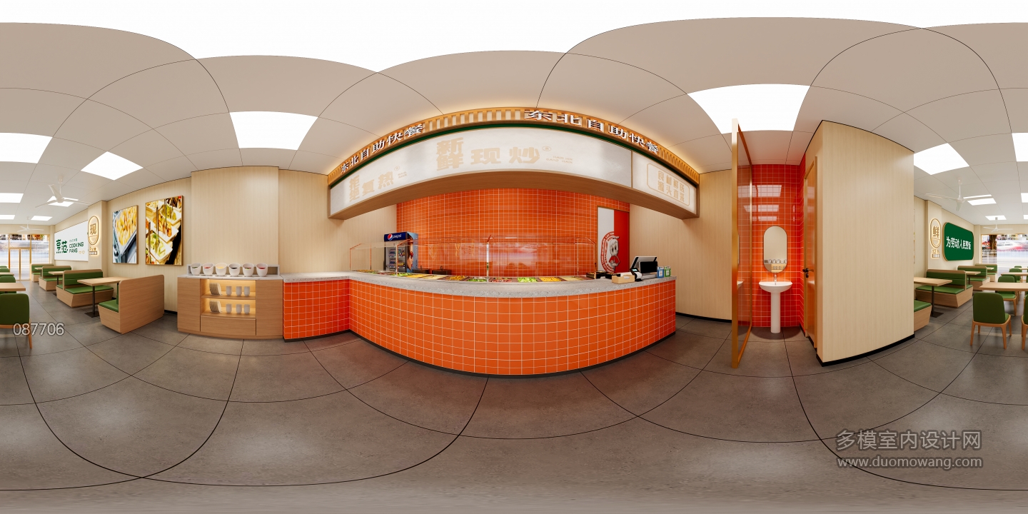 现代快餐店全景