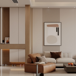 现代 奶油 沙发墙