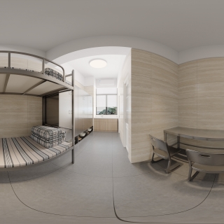 现代办公宿舍楼四人宿舍特全景