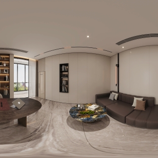 二楼起居室书房全景