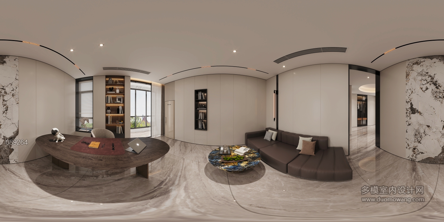 二楼起居室书房全景