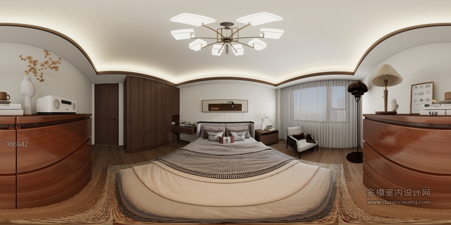 新中式二楼主卧