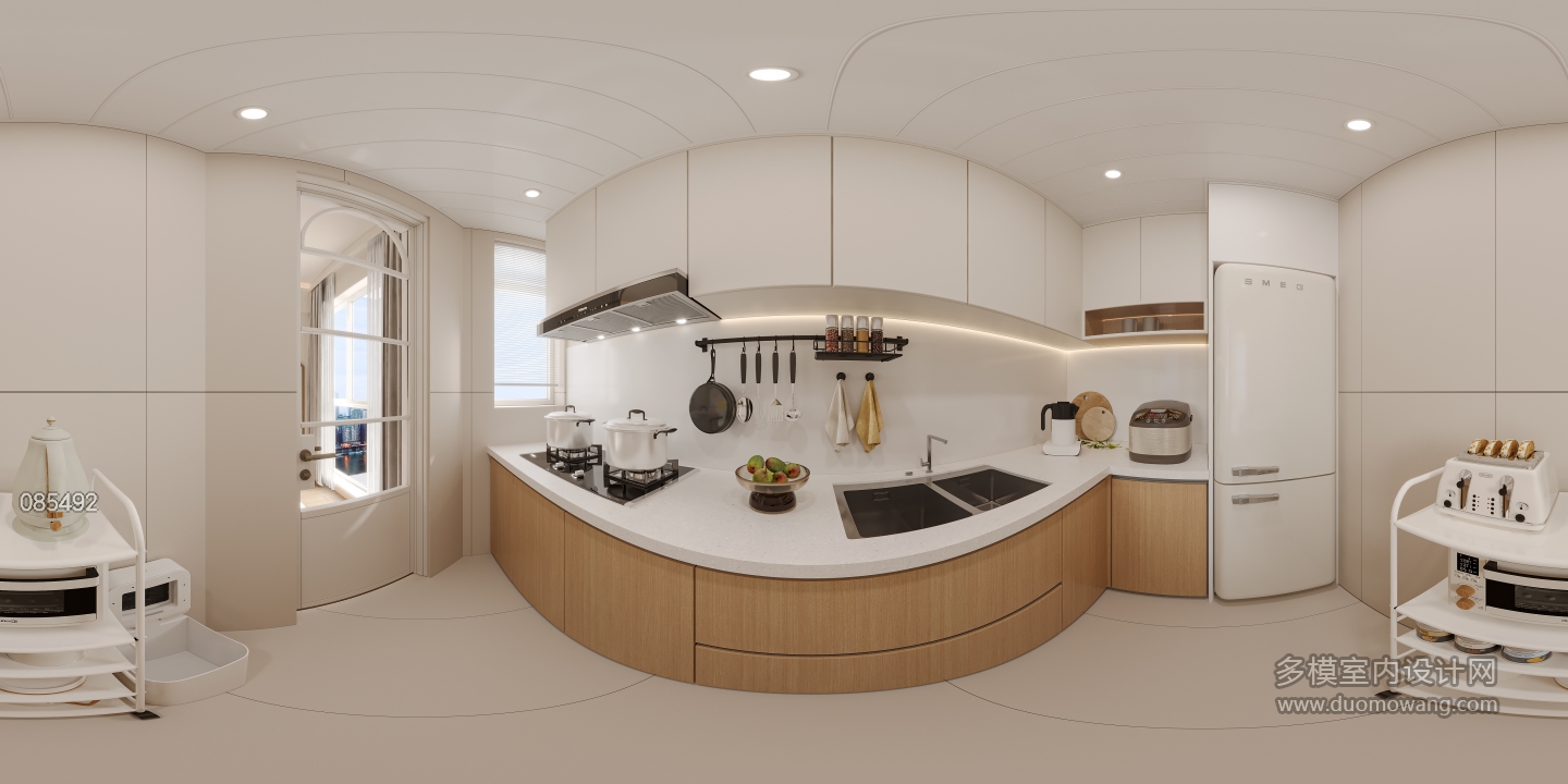 原木风全景厨房