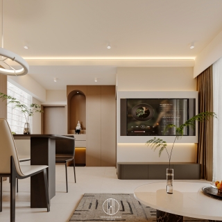 现代客餐厅静态 电视墙