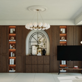 中古风电视背景墙