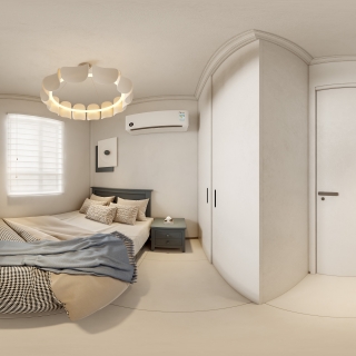 现代简约次卧室全景