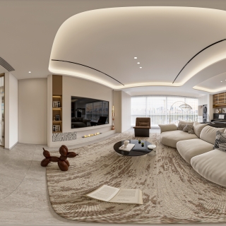 奶油风客餐厅全景