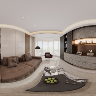 现代2楼客厅全景