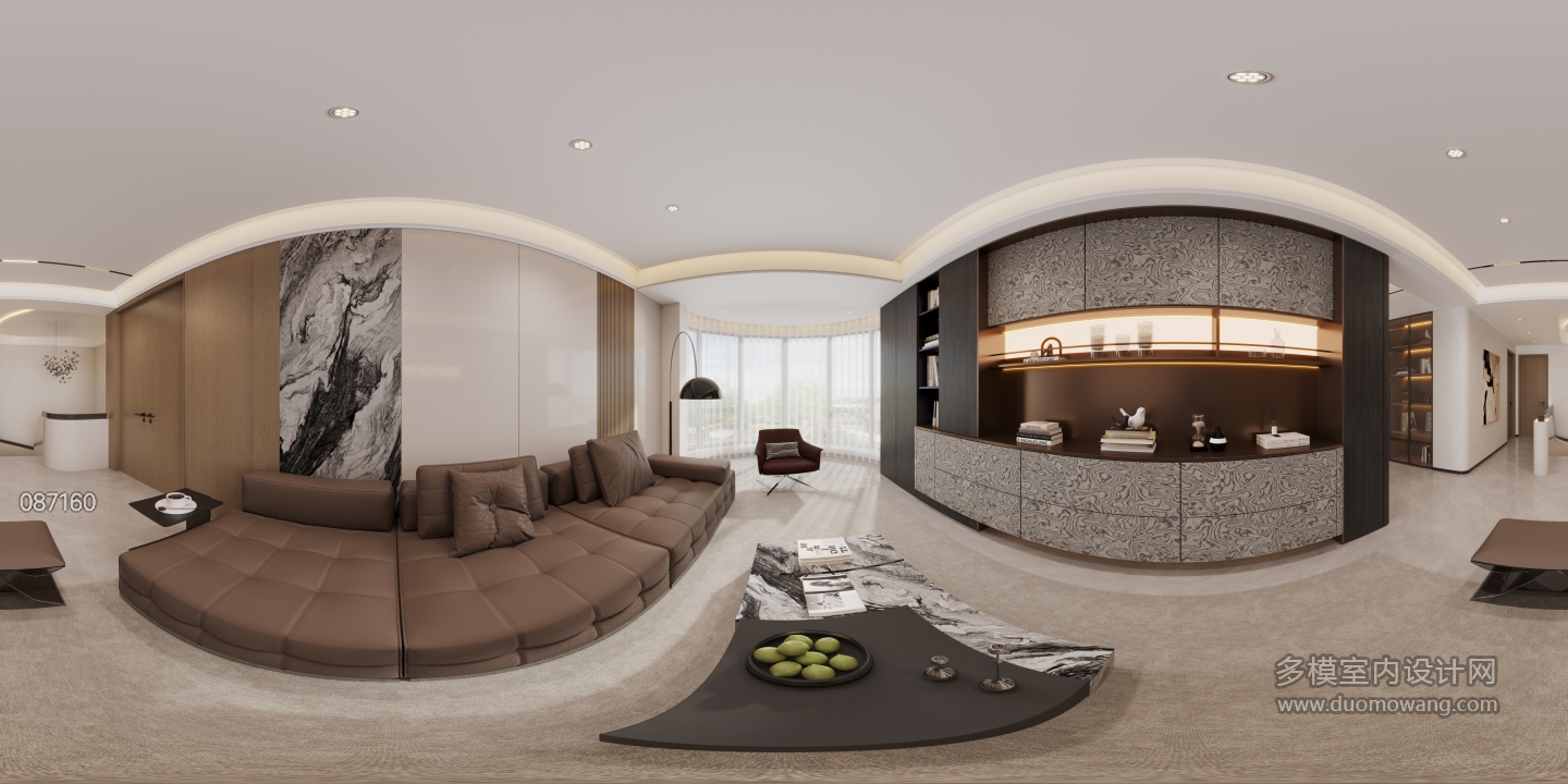 现代2楼客厅全景