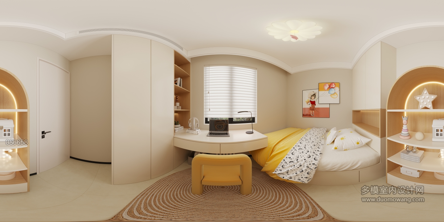 中古风儿童房全景