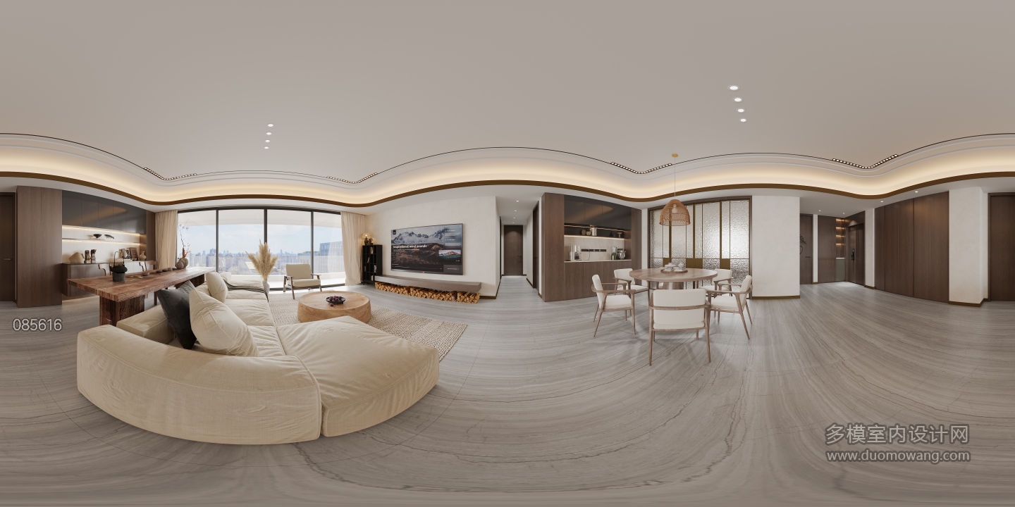 侘寂中古客厅全景