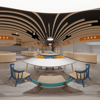 现代美食城全景