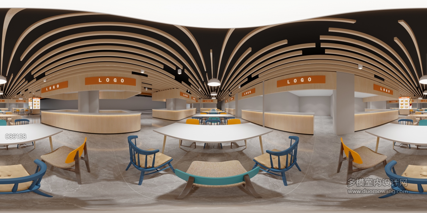 现代美食城全景