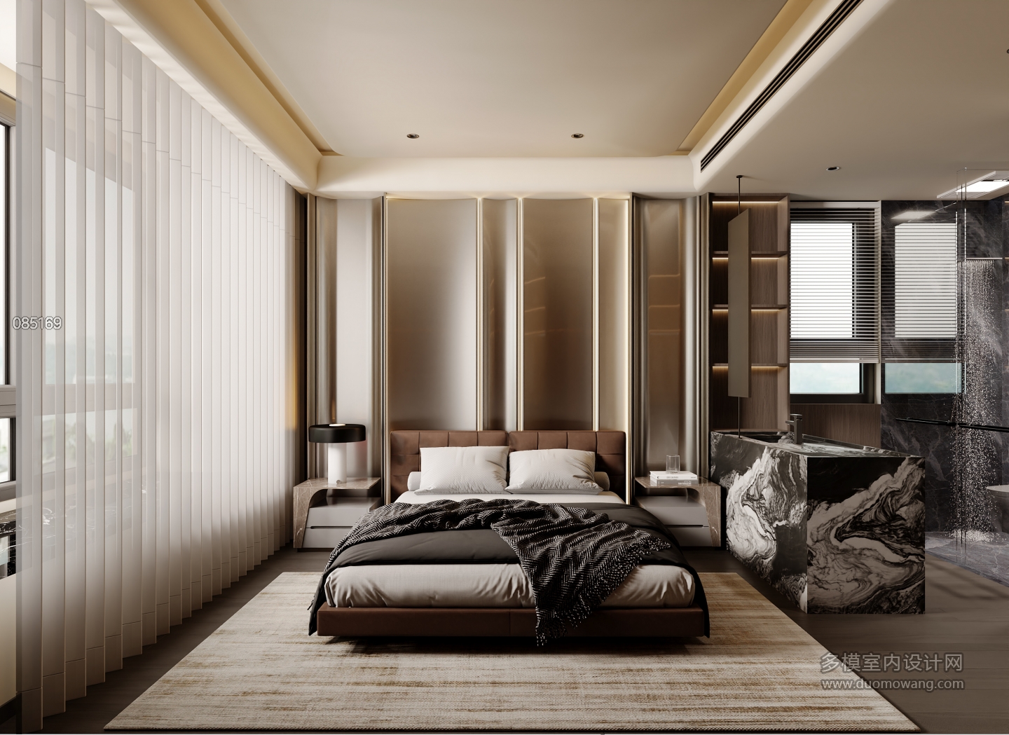 意式轻奢 主卧静态