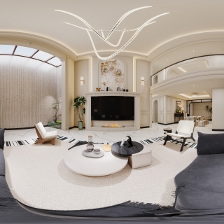 法式地下室-客厅全景