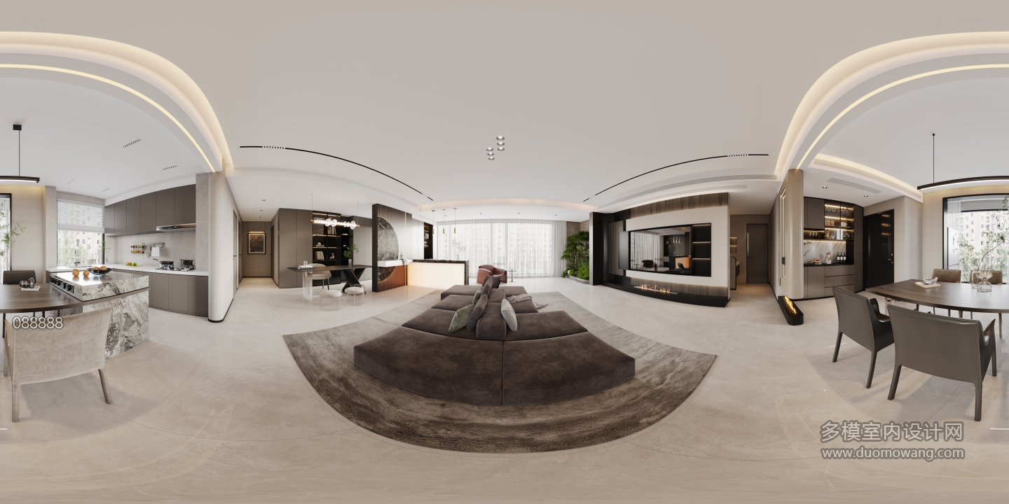 现代客餐厅全景