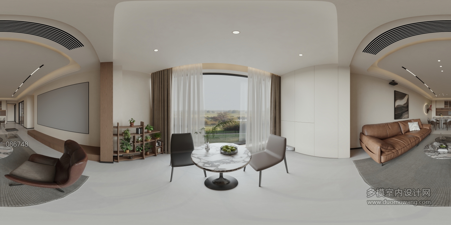 现代 意式 阳台 全景