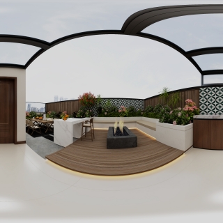 中古风露台全景