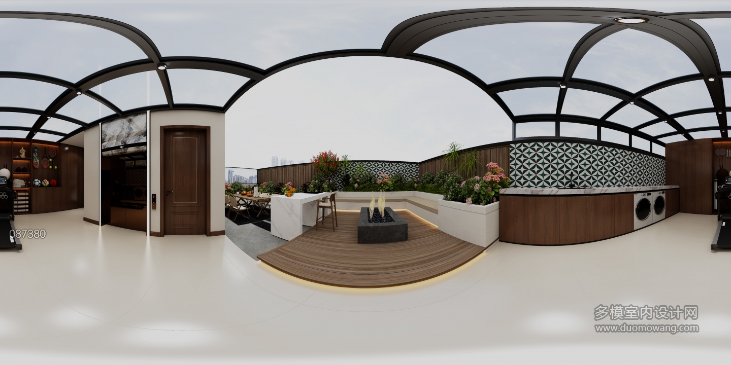 中古风露台全景