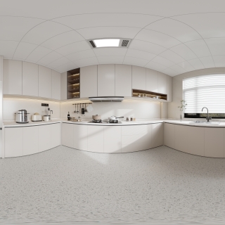 现代一层厨房全景