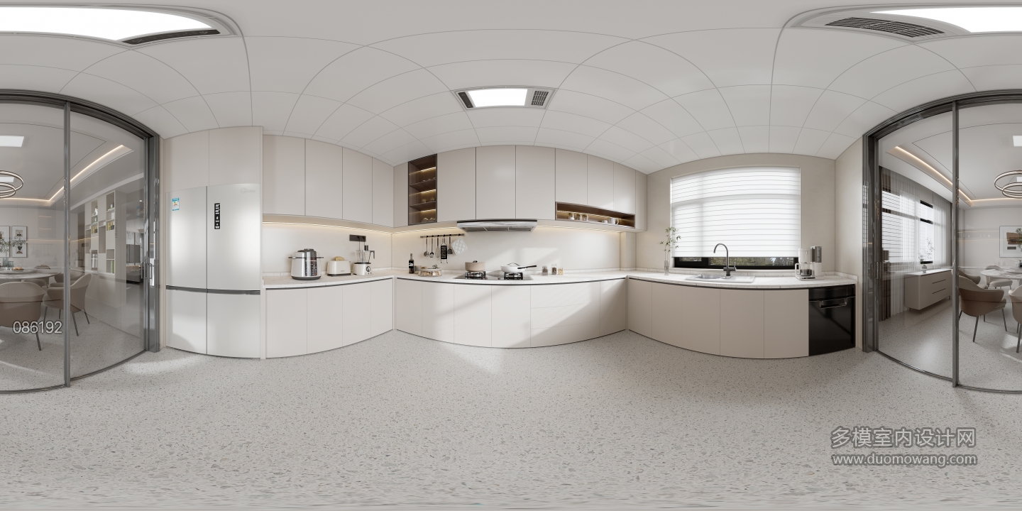 现代一层厨房全景