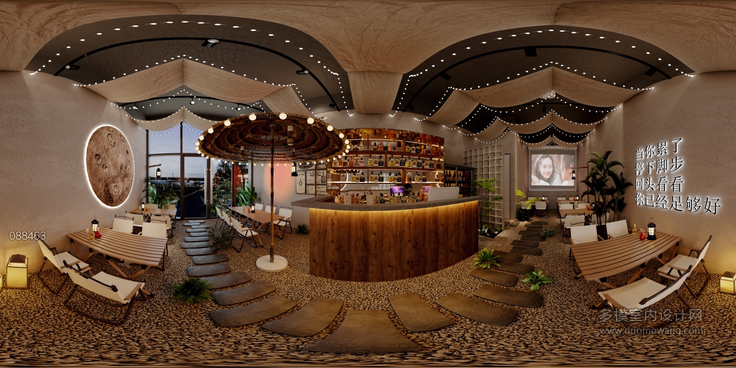 露营风酒吧全景