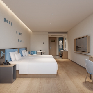 现代 客房 双床