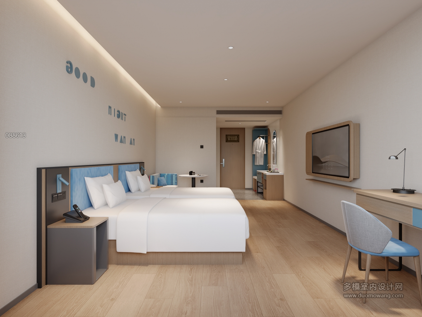 现代 客房 双床