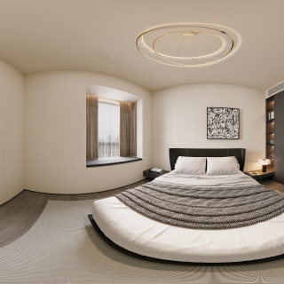 现代意式主卧全景