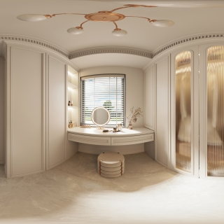 法式次卧衣帽间全景