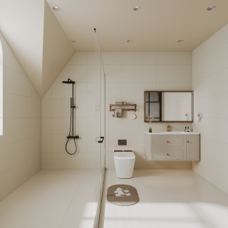 法式奶油三层左侧卧室卫生间