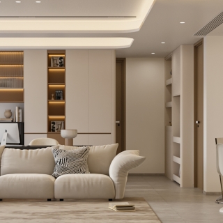 奶油风客餐厅单张2