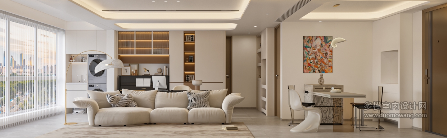 奶油风客餐厅单张2