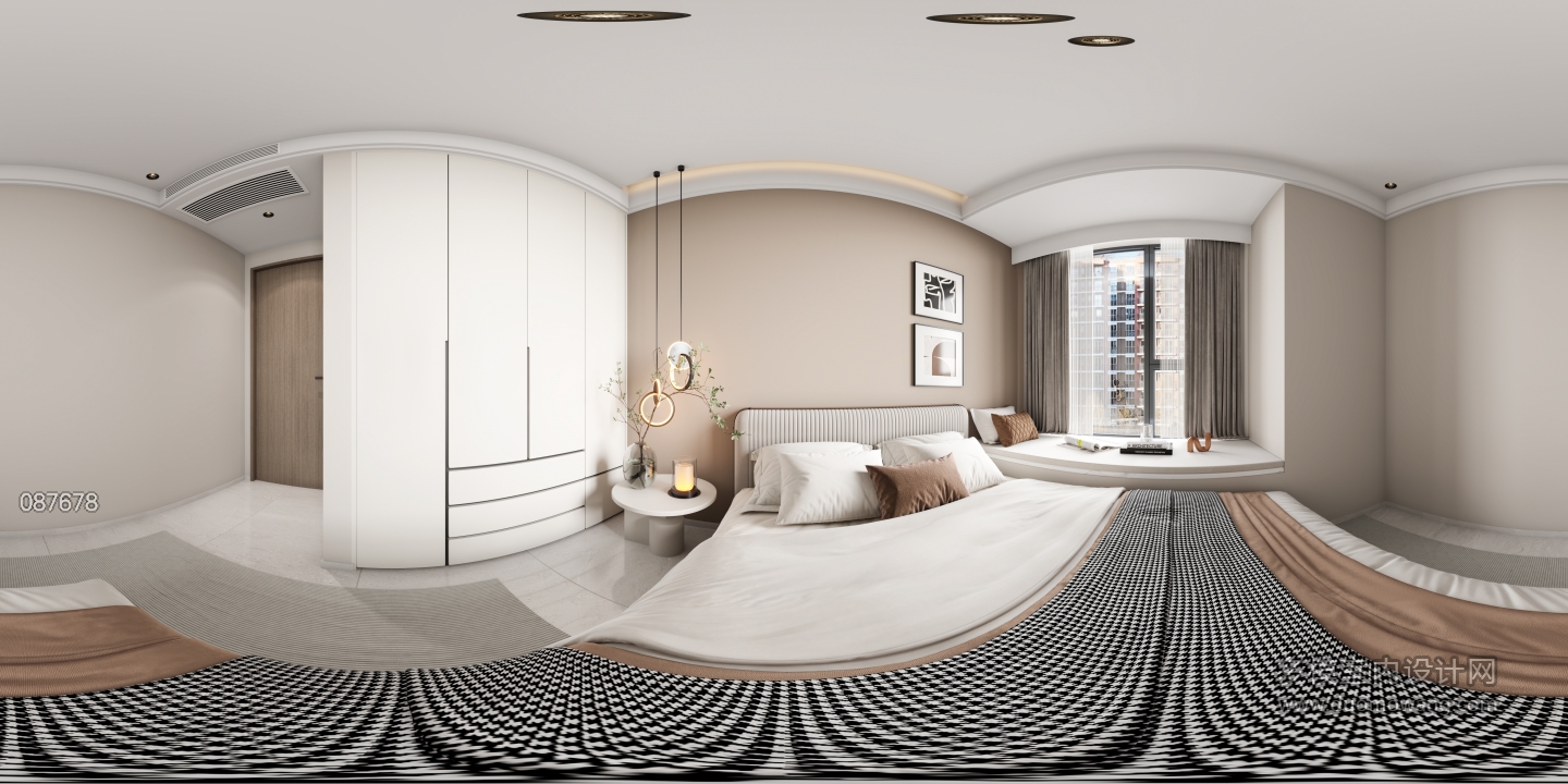 现代南卧室全景