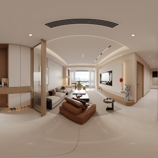 现代 奶油 客餐厅