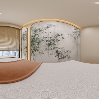 新中式艾灸馆艾灸室全景