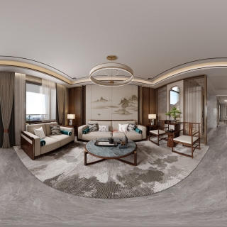 新中式 客厅 全景