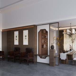 新中式背景墙