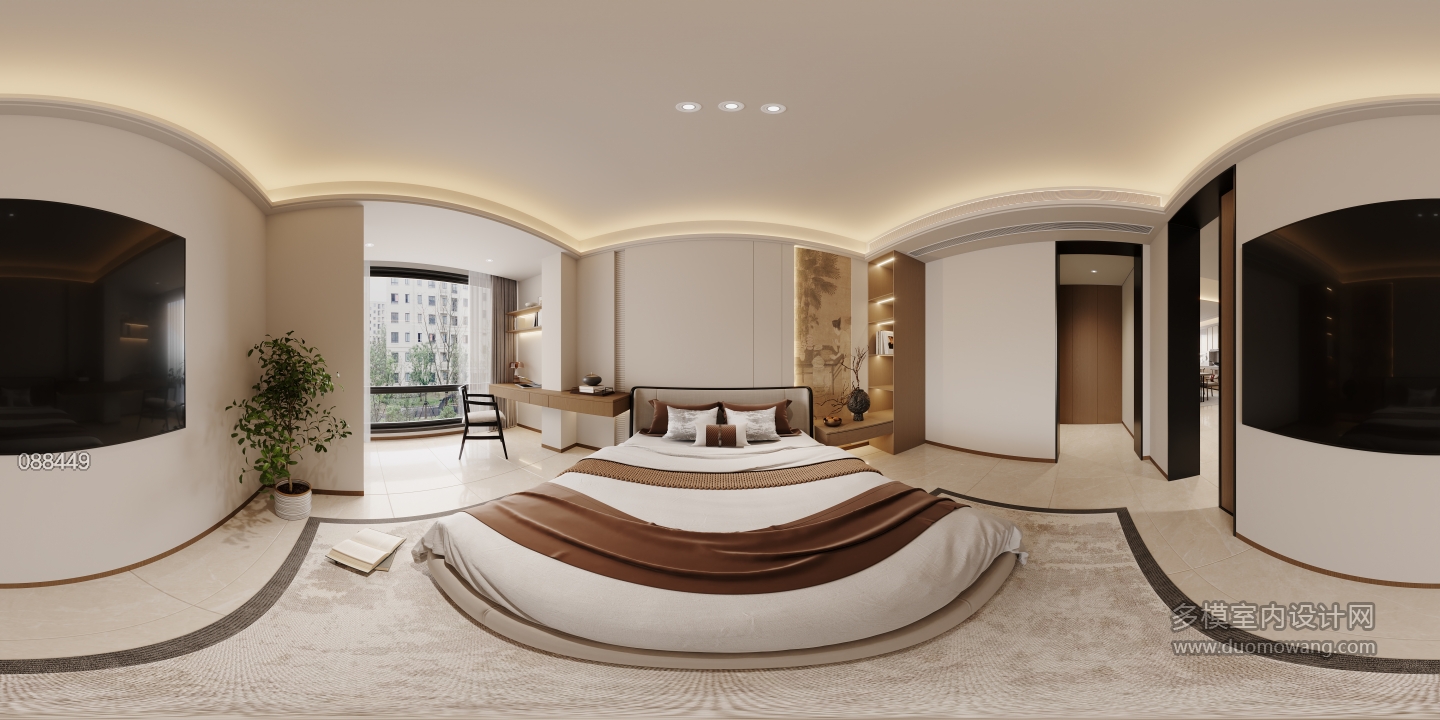 宋式美学一楼次卧全景