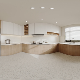 新中式一层厨房全景