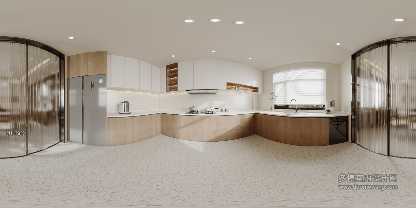 新中式一层厨房全景